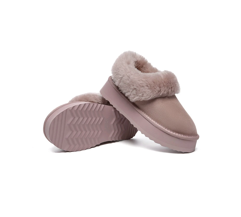 UGG Slippers Women Sheepskin Wool Collar Ankle Platform Clarrie 16 UGG Slippers Women Sheepskin Wool Collar Ankle Platform Clarrie - Image 16