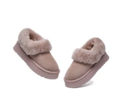 UGG Slippers Women Sheepskin Wool Collar Ankle Platform Clarrie 37 UGG Slippers Women Sheepskin Wool Collar Ankle Platform Clarrie -Ugg GL7A2523