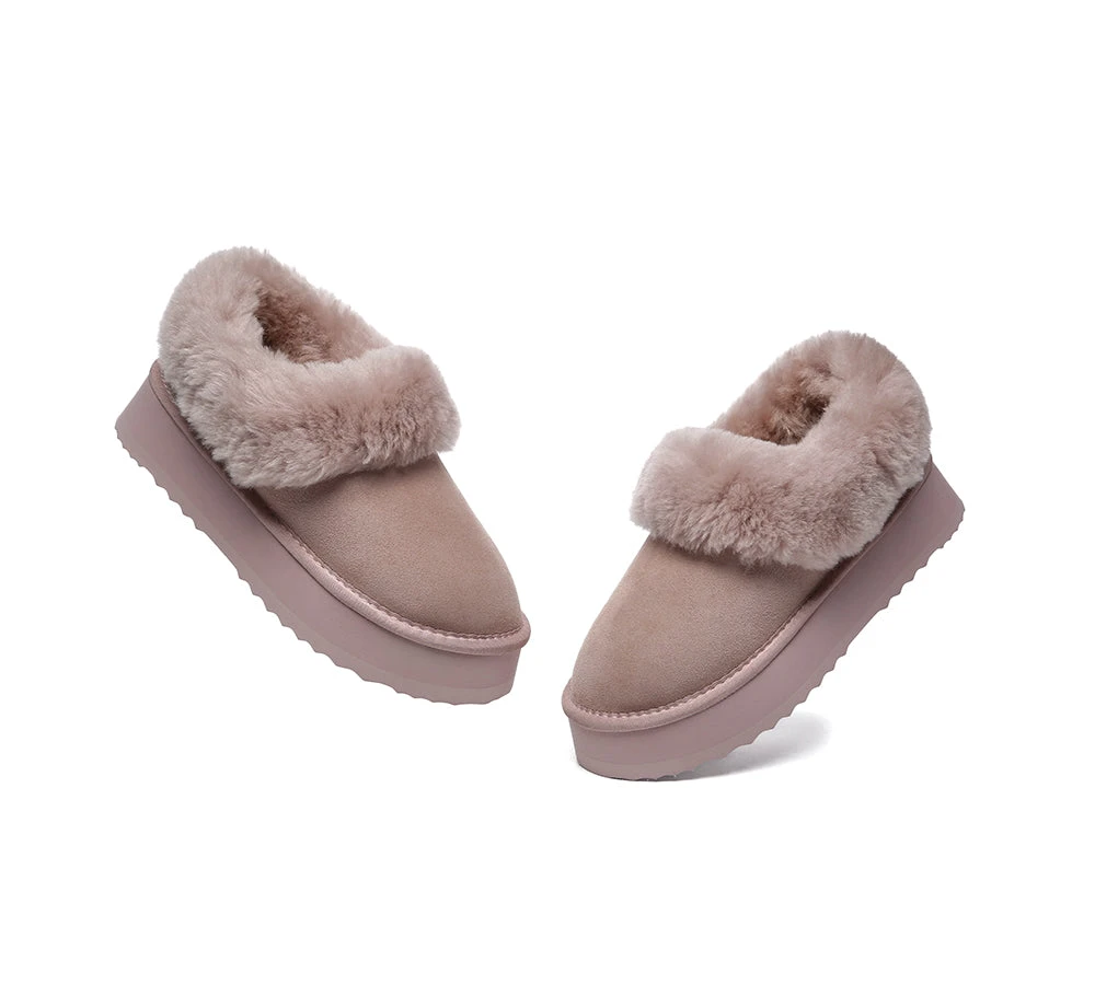 UGG Slippers Women Sheepskin Wool Collar Ankle Platform Clarrie 18 UGG Slippers Women Sheepskin Wool Collar Ankle Platform Clarrie - Image 18