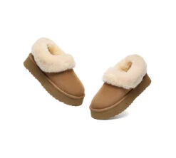 UGG Slippers Women Sheepskin Wool Collar Ankle Platform Clarrie 25 UGG Slippers Women Sheepskin Wool Collar Ankle Platform Clarrie -Ugg GL7A2546