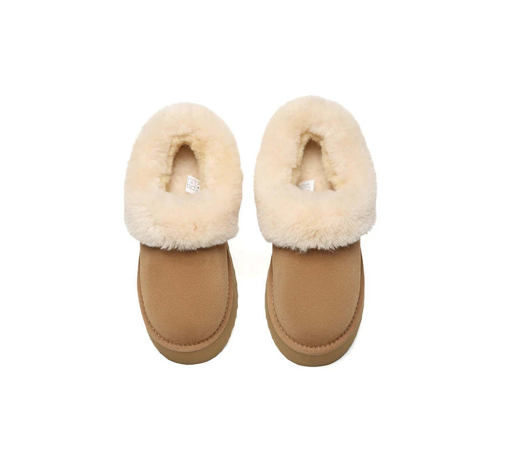 UGG Slippers Women Sheepskin Wool Collar Ankle Platform Clarrie 7 UGG Slippers Women Sheepskin Wool Collar Ankle Platform Clarrie - Image 7