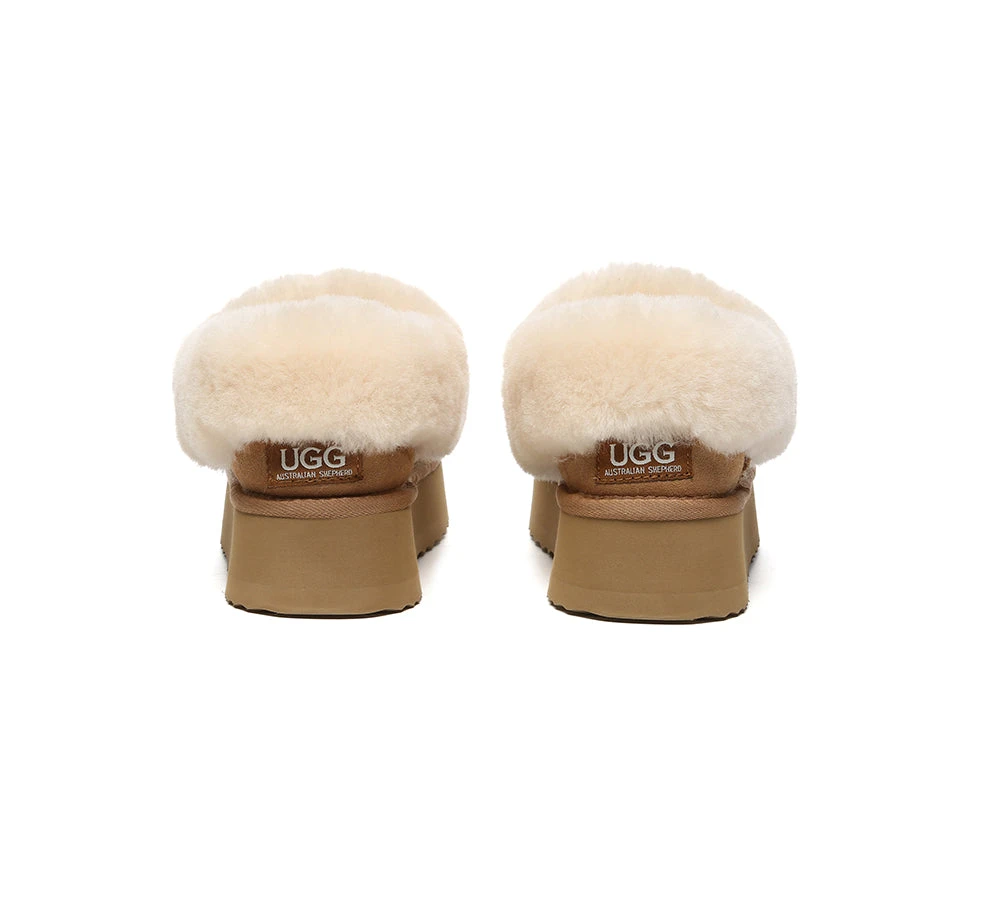 UGG Slippers Women Sheepskin Wool Collar Ankle Platform Clarrie 8 UGG Slippers Women Sheepskin Wool Collar Ankle Platform Clarrie - Image 8