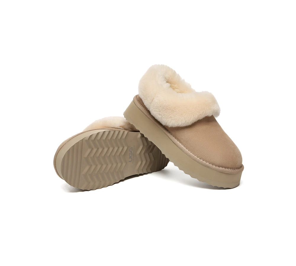 UGG Slippers Women Sheepskin Wool Collar Ankle Platform Clarrie 10 UGG Slippers Women Sheepskin Wool Collar Ankle Platform Clarrie - Image 10