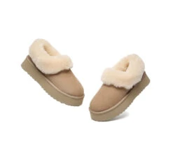 UGG Slippers Women Sheepskin Wool Collar Ankle Platform Clarrie 31 UGG Slippers Women Sheepskin Wool Collar Ankle Platform Clarrie -Ugg GL7A2618