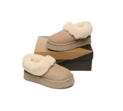 UGG Slippers Women Sheepskin Wool Collar Ankle Platform Clarrie 30 UGG Slippers Women Sheepskin Wool Collar Ankle Platform Clarrie -Ugg GL7A2621
