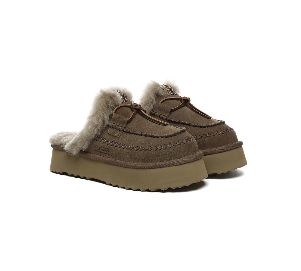 UGG Slippers Women Sheepskin Wool Platform Sammy 9 UGG Slippers Women Sheepskin Wool Platform Sammy - Image 9