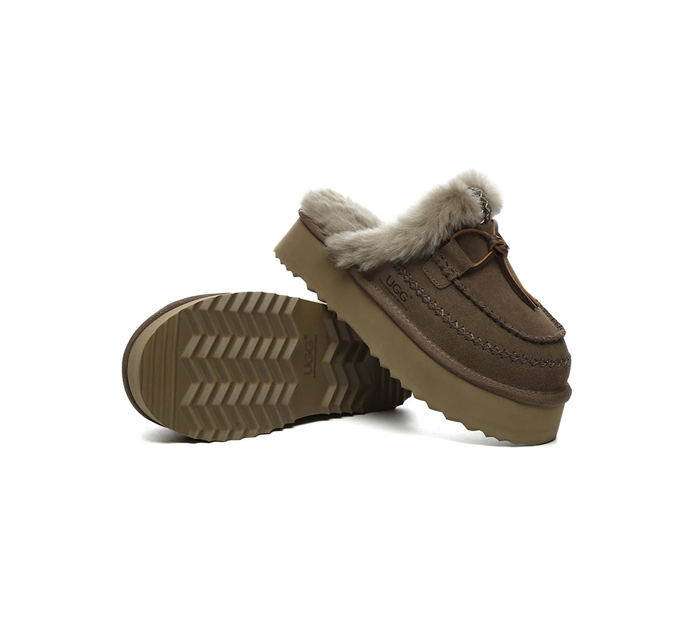 UGG Slippers Women Sheepskin Wool Platform Sammy 10 UGG Slippers Women Sheepskin Wool Platform Sammy - Image 10