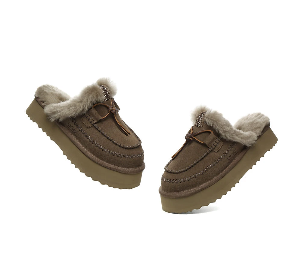 UGG Slippers Women Sheepskin Wool Platform Sammy 12 UGG Slippers Women Sheepskin Wool Platform Sammy - Image 12