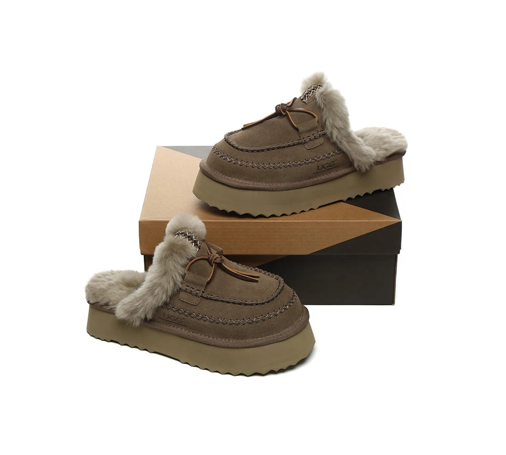 UGG Slippers Women Sheepskin Wool Platform Sammy 11 UGG Slippers Women Sheepskin Wool Platform Sammy - Image 11