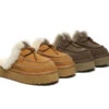 UGG Slippers Women Sheepskin Wool Platform Sammy