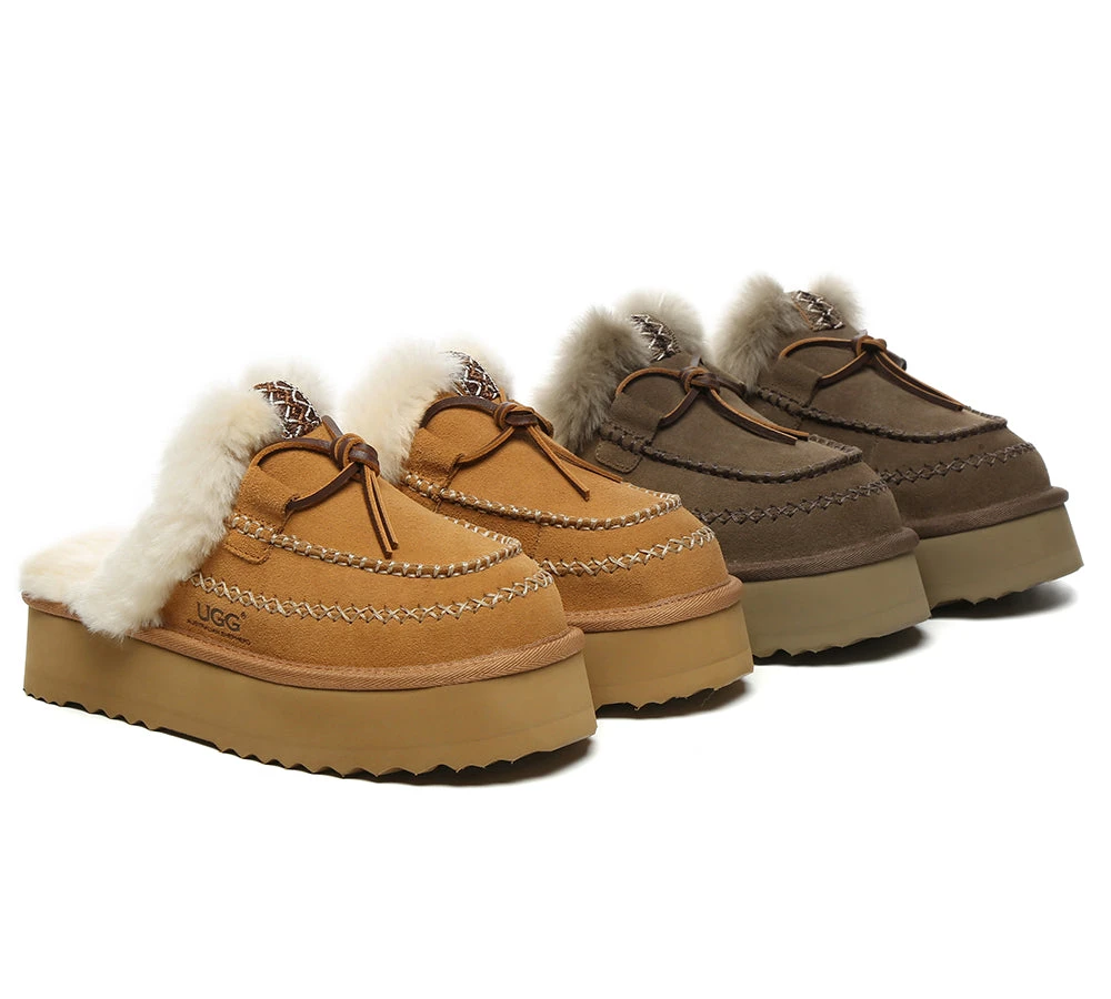 UGG Slippers Women Sheepskin Wool Platform Sammy 1 UGG Slippers Women Sheepskin Wool Platform Sammy