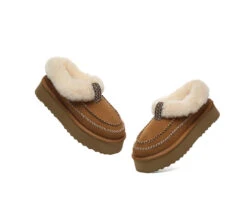 UGG Slippers Women Sheepskin Wool Collar Ankle Platform Santana -Ugg GL7A7103