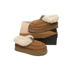 UGG Slippers Women Sheepskin Wool Collar Ankle Platform Santana -Ugg GL7A7104