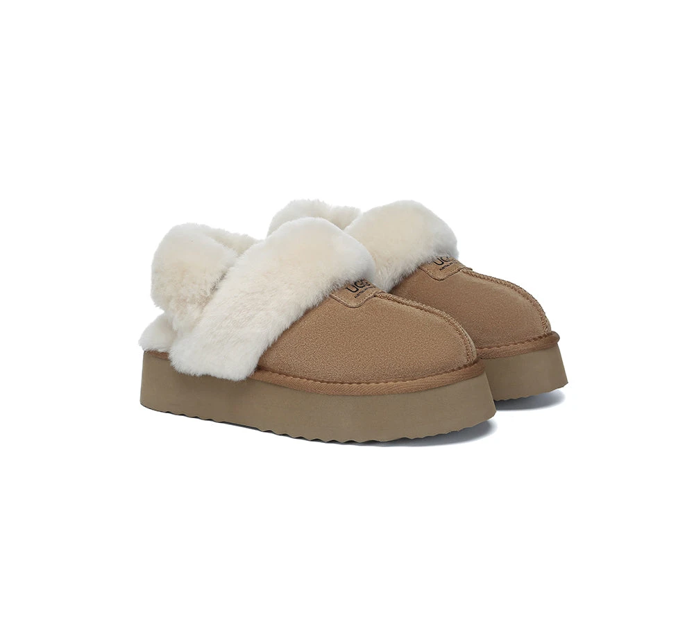 UGG Slippers Women Removable Wool Strap Slingback Platform Suzie 7 UGG Slippers Women Removable Wool Strap Slingback Platform Suzie - Image 7