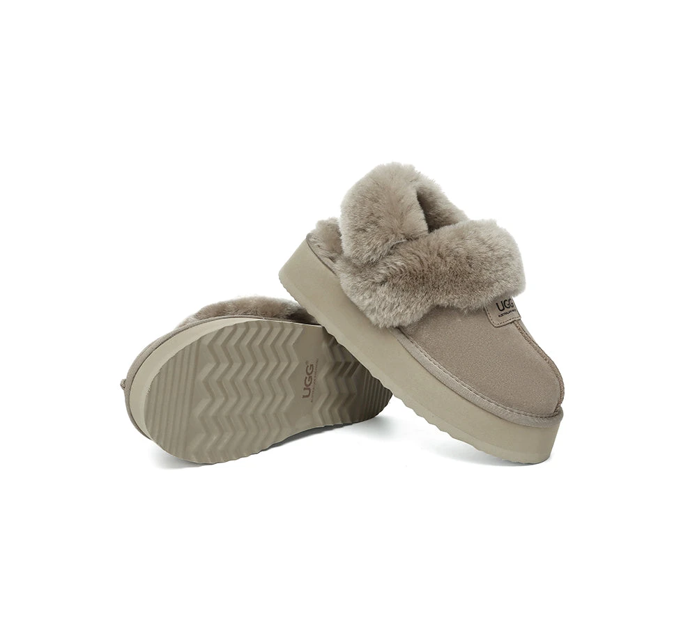 UGG Slippers Women Removable Wool Strap Slingback Platform Suzie 11 UGG Slippers Women Removable Wool Strap Slingback Platform Suzie - Image 11