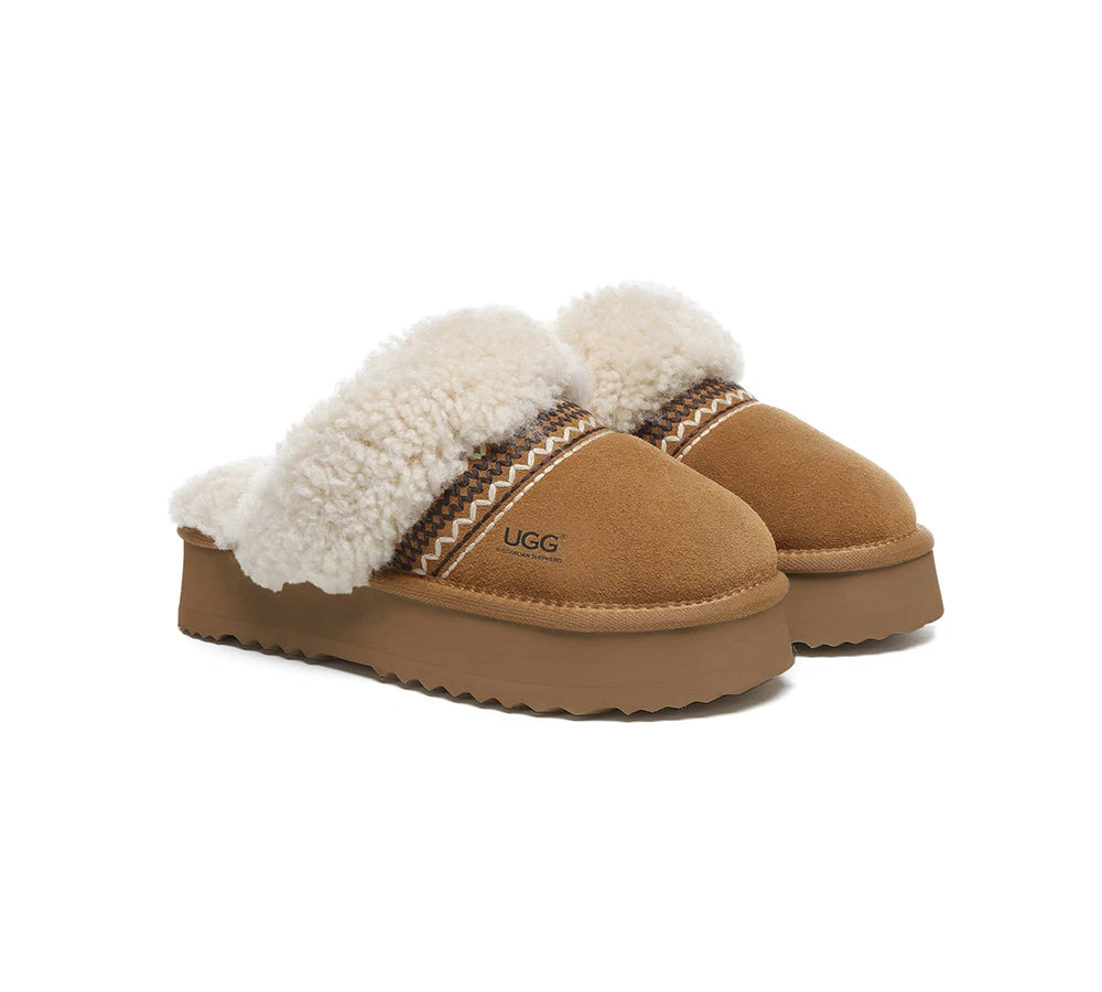 UGG Slippers Sheepskin Wool Knitted Platform Isle 3 UGG Slippers Sheepskin Wool Knitted Platform Isle - Image 3
