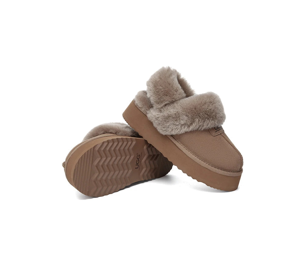 UGG Slippers Women Removable Wool Strap Slingback Platform Suzie 18 UGG Slippers Women Removable Wool Strap Slingback Platform Suzie - Image 18