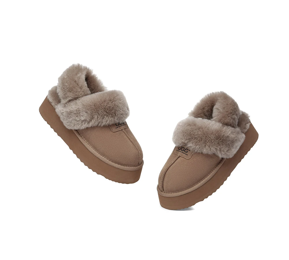 UGG Slippers Women Removable Wool Strap Slingback Platform Suzie 20 UGG Slippers Women Removable Wool Strap Slingback Platform Suzie - Image 20