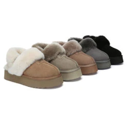 UGG Slippers Women Removable Wool Strap Slingback Platform Suzie
