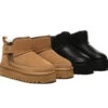 UGG Boots Sheepskin Wool Zipper Ankle Platform Arya