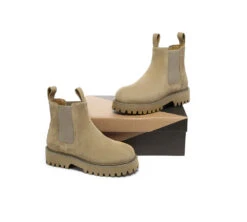 UGG Boots Sheepskin Wool Suede Chelsea Block Heel Chana 28 UGG Boots Sheepskin Wool Suede Chelsea Block Heel Chana -Ugg IMG 0373