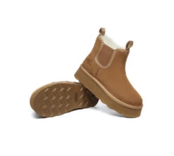 Women Sheepskin Wool Elastic Band Platform Boots Chelsie -Ugg IMG 0726