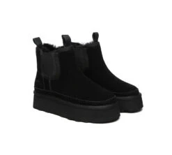 Women Sheepskin Wool Elastic Band Platform Boots Chelsie -Ugg IMG 0739