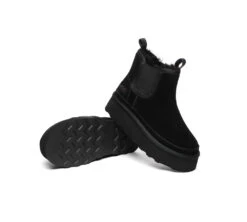 Women Sheepskin Wool Elastic Band Platform Boots Chelsie -Ugg IMG 0741