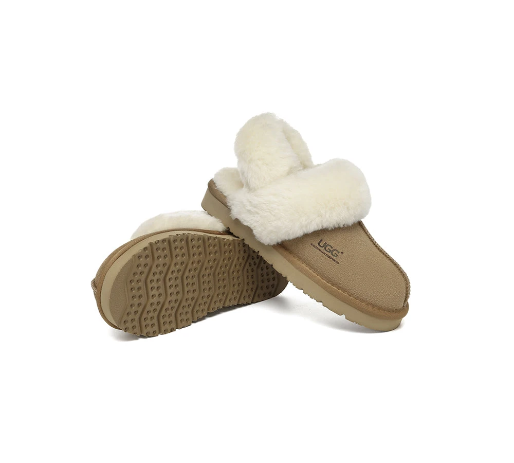 3-Way Style UGG Women Slippers Removable Wool Strap Slingback Muffin Fluffy 4 3-Way Style UGG Women Slippers Removable Wool Strap Slingback Muffin Fluffy - Image 4