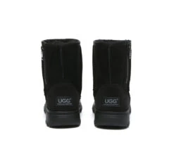 Women Men Sheepskin Wool Zipper Short Outdoor Boots -Ugg PF0A6679