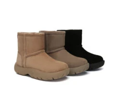 UGG Boots Sheepskin Wool Mid Calf Chunky Short Classic Salma