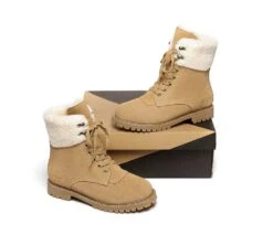 UGG Boots Women Fashion Chunky Sheepskin Wool Boots Mina -Ugg fashion boots as ugg women fashion chunky boots mina 3