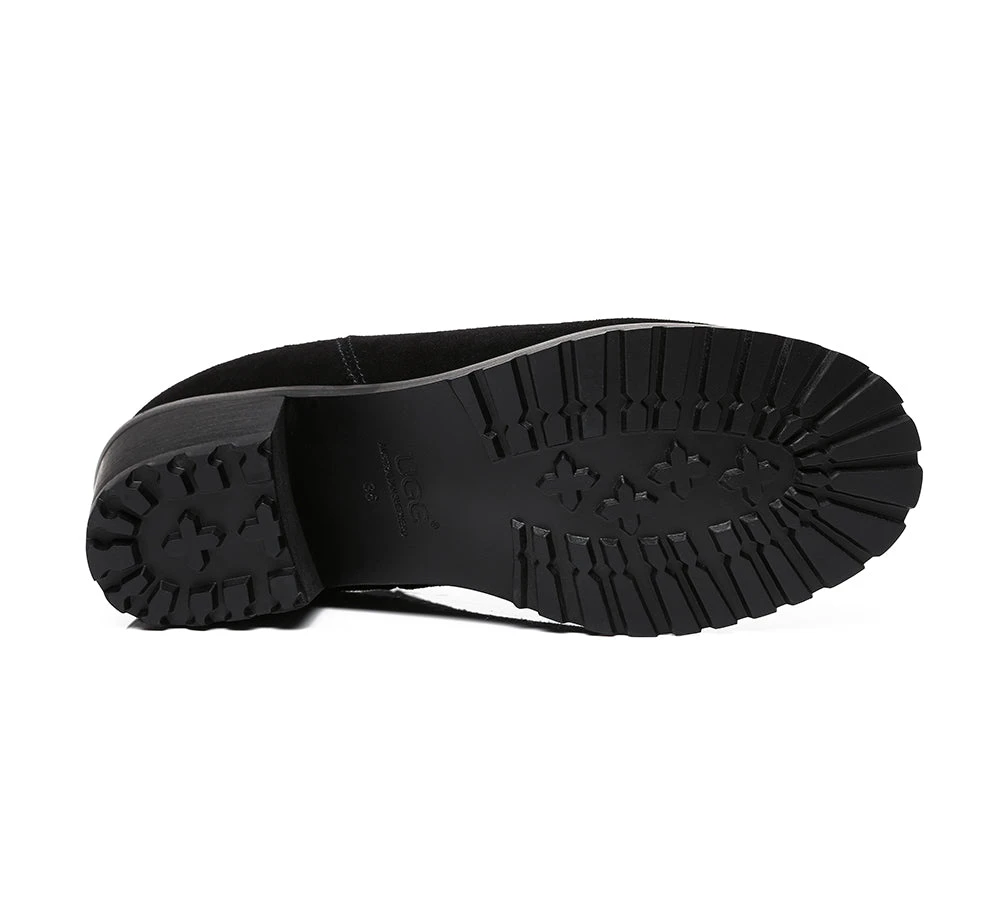 Women Heels Sheepskin Wool Block Heel Boots Sylvia 14 Women Heels Sheepskin Wool Block Heel Boots Sylvia - Image 14