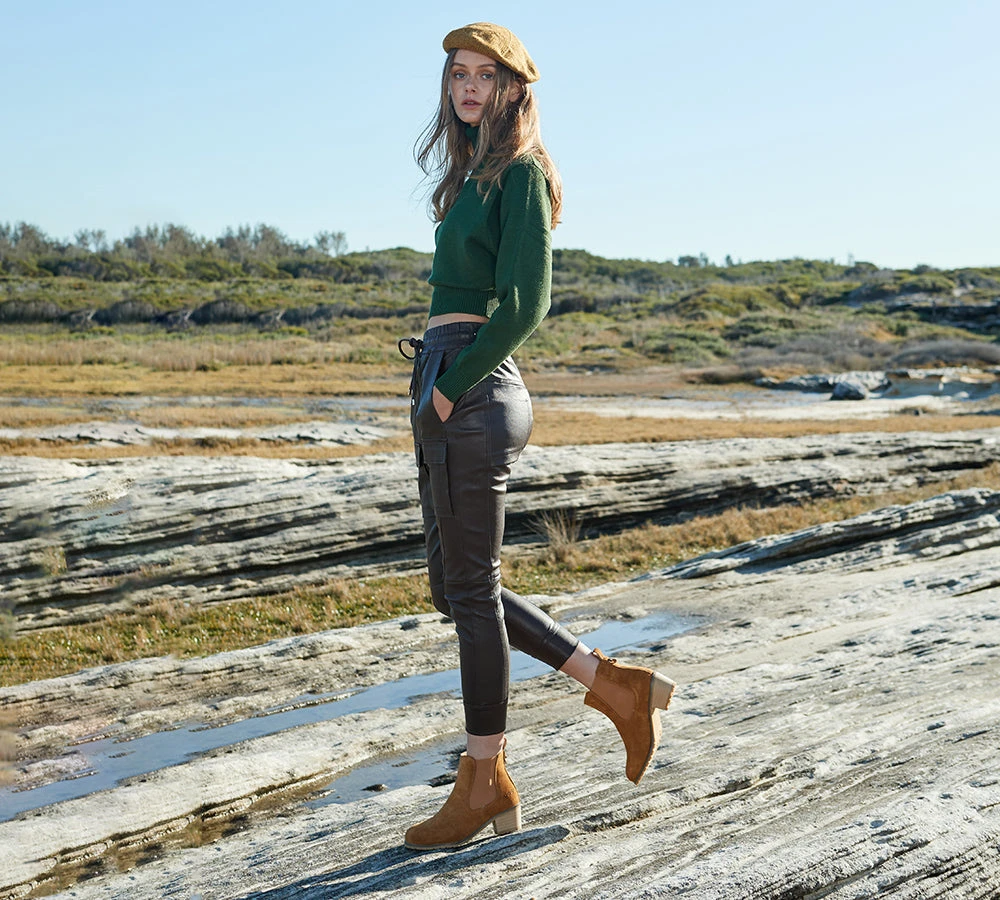 Women Heels Sheepskin Wool Block Heel Boots Sylvia 2 Women Heels Sheepskin Wool Block Heel Boots Sylvia - Image 2