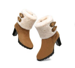 Women Shearling Zippered Heels Fashion Boots Candice 19 Women Shearling Zippered Heels Fashion Boots Candice -Ugg fashion boots ugg boots women shearling heels style candice 6
