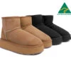 Australian Made Sheepskin Wool Ankle Boots Mini Platform