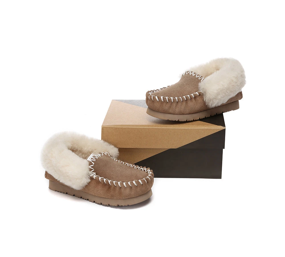 UGG Kids Loafers Sheepskin Wool Ankle Slippers Popo Moccasin 4 UGG Kids Loafers Sheepskin Wool Ankle Slippers Popo Moccasin - Image 4