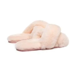 UGG Slides Sheepskin Wool Crossover Fluffy Slides Linty -Ugg slides as ugg crossover slides linty 12