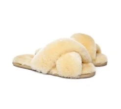 UGG Slides Sheepskin Wool Crossover Fluffy Slides Linty -Ugg slides as ugg crossover slides linty 14