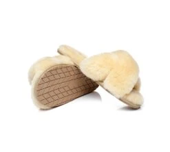 UGG Slides Sheepskin Wool Crossover Fluffy Slides Linty -Ugg slides as ugg crossover slides linty 15