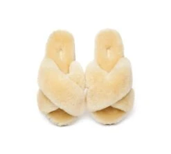 UGG Slides Sheepskin Wool Crossover Fluffy Slides Linty -Ugg slides as ugg crossover slides linty 17