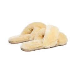 UGG Slides Sheepskin Wool Crossover Fluffy Slides Linty -Ugg slides as ugg crossover slides linty 18