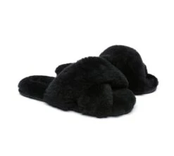 UGG Slides Sheepskin Wool Crossover Fluffy Slides Linty -Ugg slides as ugg crossover slides linty 20