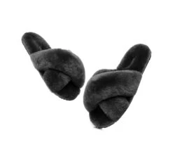 UGG Slides Sheepskin Wool Crossover Fluffy Slides Linty -Ugg slides as ugg crossover slides linty 5