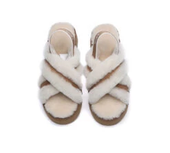 UGG Slides Women High Platform Cross-Over Fluffy Sandals Aditi -Ugg slides as ugg women high platform cross over fluffy slides aditi 13