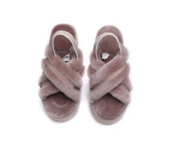 UGG Slides Women High Platform Cross-Over Fluffy Sandals Aditi -Ugg slides as ugg women high platform cross over fluffy slides aditi 6