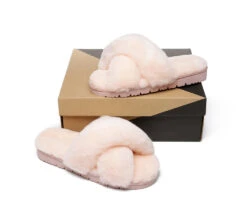 UGG Slides Women Fluffy Cross Slides Sandals Leanna Scuff 30 UGG Slides Women Fluffy Cross Slides Sandals Leanna Scuff -Ugg slides leanna women fluffy crossover slides 10