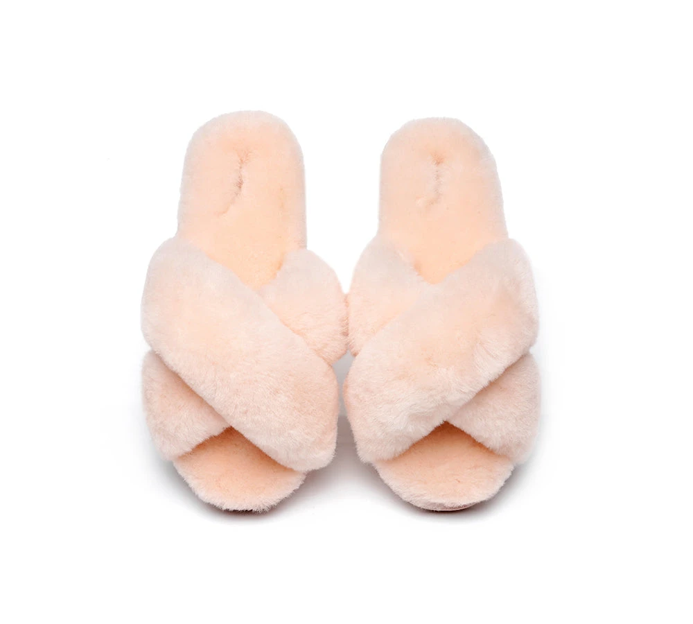 UGG Slides Women Fluffy Cross Slides Sandals Leanna Scuff 13 UGG Slides Women Fluffy Cross Slides Sandals Leanna Scuff - Image 13