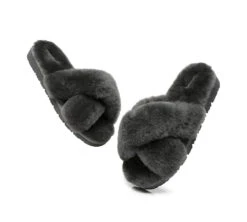 UGG Slides Women Fluffy Cross Slides Sandals Leanna Scuff 37 UGG Slides Women Fluffy Cross Slides Sandals Leanna Scuff -Ugg slides leanna women fluffy crossover slides 27