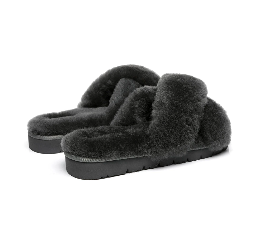 UGG Slides Women Fluffy Cross Slides Sandals Leanna Scuff 20 UGG Slides Women Fluffy Cross Slides Sandals Leanna Scuff - Image 20